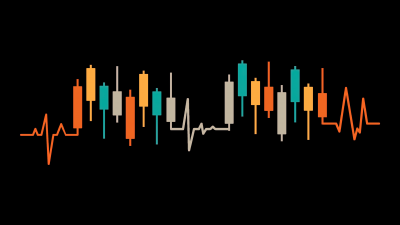 Heartbeat Candlestick Chart, Day Trading, Candlestick pattern, Stock Market, AMOLED, Black background
