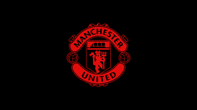 Manchester United, Logo, Black background