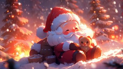 Adorable, Santa Claus, Cute art, AI art, Aesthetic Christmas