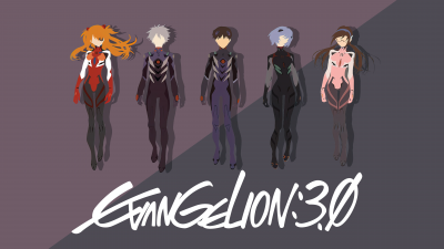Evangelion, Minimalist, Asuka Langley Soryu, Rei Ayanami, Shinji Ikari, Kaworu Nagisa, 5K, Faceless