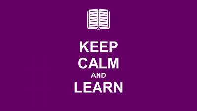 Keep Calm, Learn, Purple background, 5K, 8K, Popular quotes, Minimalist, Study