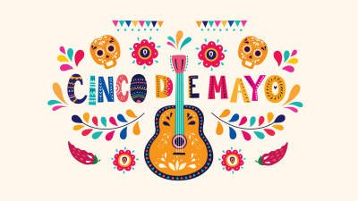 Cinco de Mayo, 5K, Colorful, Guitar, Mexican holiday