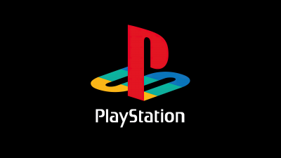 PlayStation, Logo, 8K, AMOLED, Black background, 5K