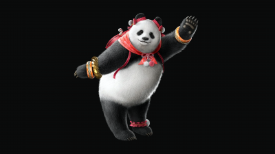 Panda, Tekken 8, 5K, Black background, AMOLED