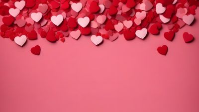 Red hearts, Pastel background, Pastel red, Red aesthetic, Love hearts, Ultrawide