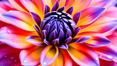 Vibrant, Dahlia flower, AI art, Bloom