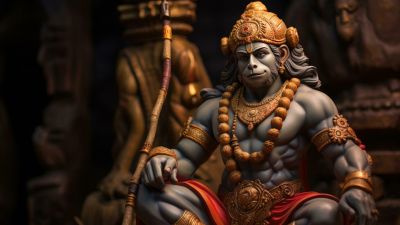 Lord Hanuman, AI art, Illustration, Digital Art, Anjaneya, Jai Shri Ram, Bajrangbali, Hindu God