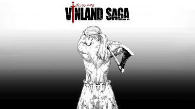 Vinland Saga, 5K, Black and White, Thorfinn