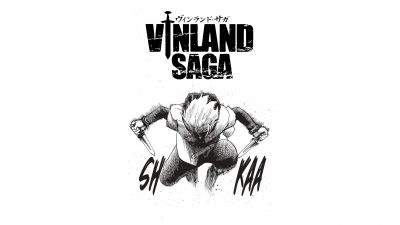 Vinland Saga, Black and White, Artwork, 5K, Thorfinn, White background