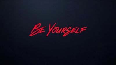 Be yourself, Be You, Inspirational quotes, Dark background, Typography