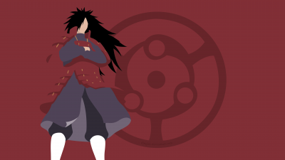 Madara Uchiha, Mangekyo Sharingan, Minimalist, Naruto, Red background, 5K