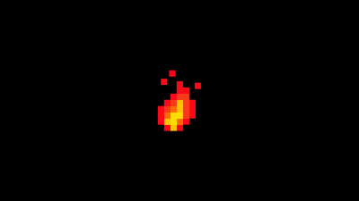 Fire, Pixel art, Black background, 5K