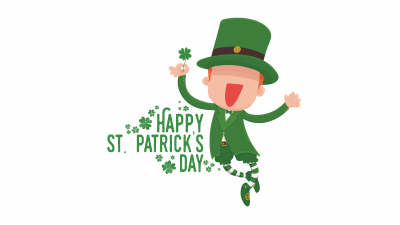 St. Patrick's Day, White background, 5K, 8K, Leprechaun cap, Shamrock, Clover, Irish