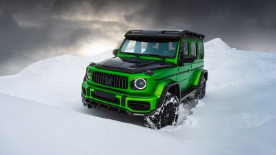Snow covered, Mercedes-AMG G 63, 5K, G Wagon