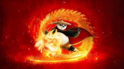 Kung Fu Panda 4, Dragon, Fire, 5K, 2024 Movies, Animation movies