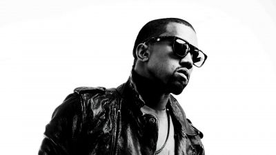 Kanye West, Black and White, Photoshoot, American rapper, White background, Monochrome