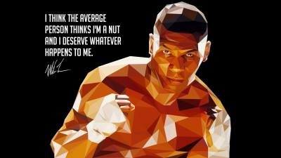 Mike Tyson, Low poly, Popular quotes, Iron Man, 5K, Black background