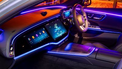Mercedes-Benz E-Class, Interior, Neon, Ambient lighting, AMG line, 2024