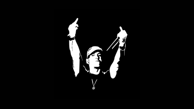 Eminem, Minimalist, Black and White, Live concert, Black background, AMOLED, American rapper