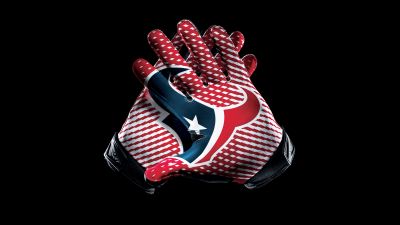 Houston Texans, Gloves, Football team, 5K, 8K, Black background