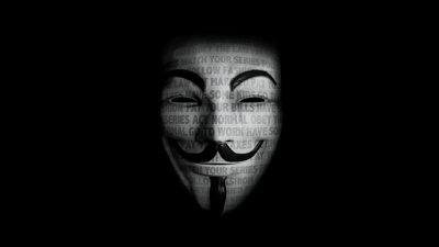Anonymous, 8K, Hacker, Mask, 5K, Black background, AMOLED