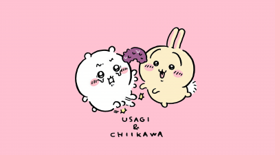 Chiikawa, Usagi, Nanka Chiisakute Kawaii Yatsu, Cute cartoon, Adorable, Light pink background