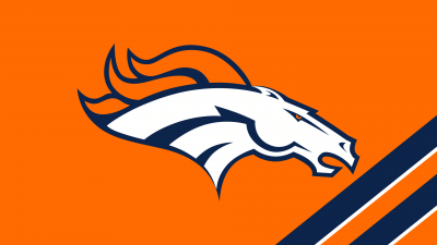 Denver Broncos, Minimalist, Orange background, Miles Mascot, Logo