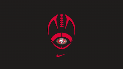 San Francisco 49ers, Minimal logo, Dark background