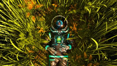 Cyborg, Green Grass, Astronaut