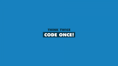 Coder, Popular quotes, Blue background, Minimalist