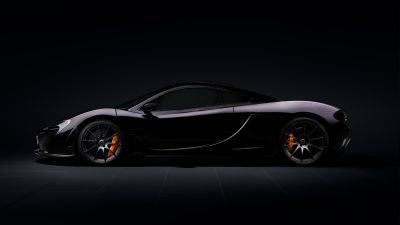 McLaren P1, 8K, Black cars, Dark background, 5K