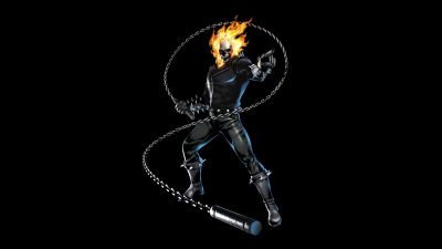 Ghost Rider, Fire, 8K, 5K, Black background, Marvel Superheroes, AMOLED, Skull