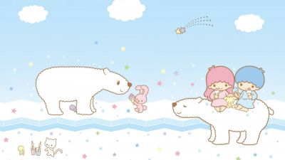 Little Twin Stars, Polar bear, Sanrio, Kiki and Lala, Pastel, Aesthetic, Cartoon