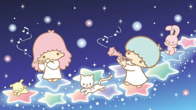 Little Twin Stars, Starry sky, Kiki and Lala, Cartoon, Sanrio