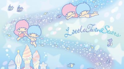 Little Twin Stars, Underwater, Pastel, Aesthetic, Kiki and Lala, Cartoon, Sanrio