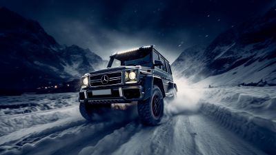 Mercedes-Benz AMG G 63, Cold night, G Wagon, 5K, AI art