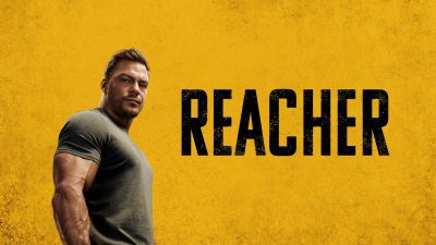 Reacher, TV series, Alan Ritchson, Yellow background