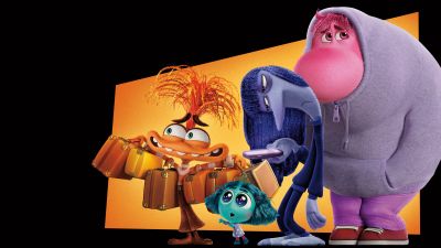 Embarrassment, Envy, Anxiety (Inside Out), Inside Out 2, 5K, Pixar movies, Black background