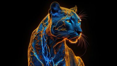 Black Panther, AI art, Dark aesthetic, Black background