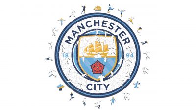 Manchester City FC, Crest, White background, NFL team, Football team, 5K