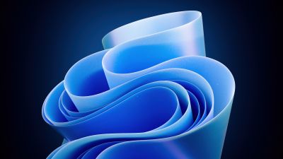 Windows 11, Blue abstract, Dark background
