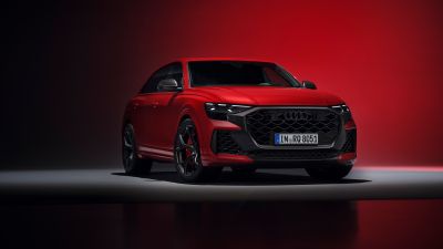 Audi RS Q8 performance, 8K, SUV, 2024, 5K, Red cars