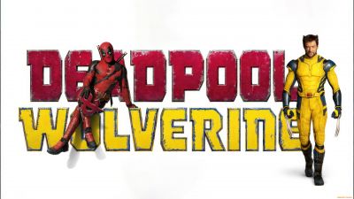 Deadpool & Wolverine, Logo, White background, 5K, Hugh Jackman