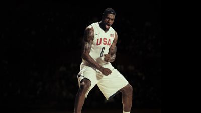 American basketball player, LeBron James, 5K, Dark background