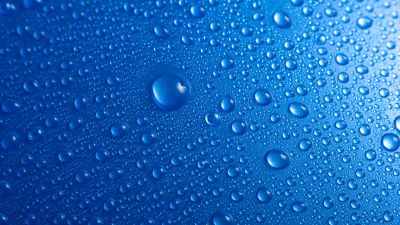 Droplets, Blue background, Water drops