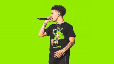 Lil Mosey, Live concert, Green background, 5K, American rapper