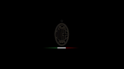 AC Milan, Minimal logo, 5K, Black background, AMOLED