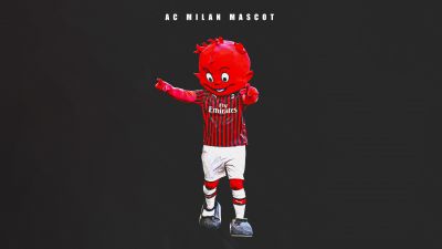 AC Milan, Mascot, Dark background, 5K