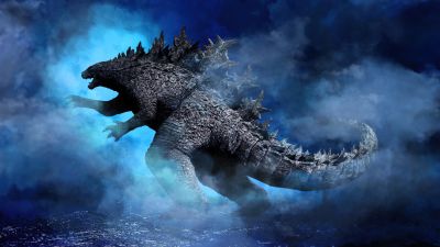 Godzilla, Kaiju, Titan, 5K, Blue aesthetic