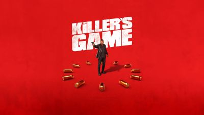 The Killer's Game, Red background, 2024 Movies, Dave Bautista, 5K